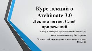 Лекции по ArchiMate. Лекция 5. Разбираем слой приложений