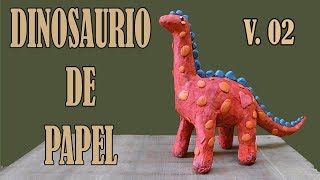 Dinosaurio rojo de papel