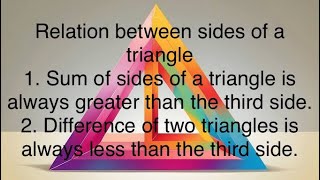 Relation between sides of a triangle #maths | Sum of two sides and difference of two sides related..