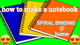 How To Spiral Bind A A4 Size Notebook With String||Diy Unruled Spiral Notebook Binding At Home