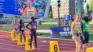 Kate Grace smashes into finish line clock! Women’s 800m Semi-final Heat 1, 2024 U.S. Olympic Trials