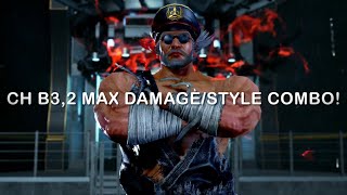 Heihachi Season 4 CH B3,2 Max Damage Max Style Combo! Tekken 7