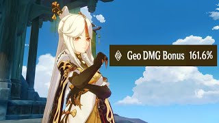 161% Geo DMG Bonus Ningguang Artifacts Weapon Build Showcase - Genshin Impact