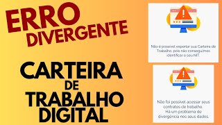 ERRO NA CARTEIRA DE TRABALHO DIGITAL