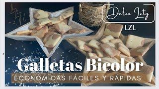 Receta Pastas de Té bicolor/ Galletas de mantequilla Fáciles y Deliciosas| بسكويت كوكيز الشكلاتة