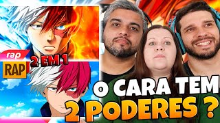 2 EM 1 Do TODOROKI | 7 MINUTOZ Fogo e Gelo + TAUZ Rap do Todoroki | FAMILY REACTS