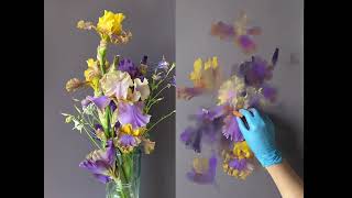 How to paint Irises with soft pastel / Как рисовать ирисы пастелью