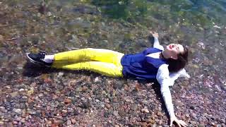 girl swimming in the ocean