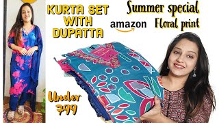 Amazon Summer special kurta set under 799 | Floral print kurta | Daily / Offer Wear Latest kurta set