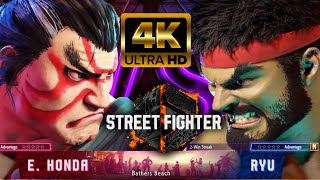 Street Fighter 6 PS4 E.HONDA VS RYU Gameplay 4k 60FPS🔥🔥🤯