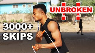 Cardio exercise challenge | Skipping rope cardio challenge of more than 3000 skips UNBROKEN!