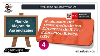 Evaluación del Desempeño de los Directivos de II. EE. 2024 | Plan de Mejora de los Aprendizajes