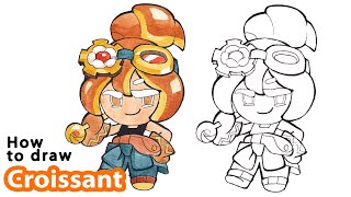 How to draw Croissant | Cookie Run Ovenbreak | Cute drawings