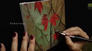 Mini canvas painting tutorial for beginners | Easy and simple acrylic painting