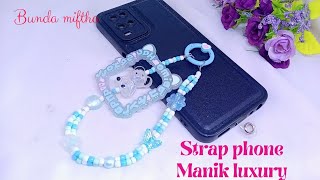 DIY strap phone manik luxury ,how to make a luxurious beaded phone strap