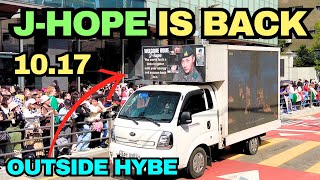 J-Hope Enters HYBE!!! 💜🎉 Discharge Celebration Outside HYBE!