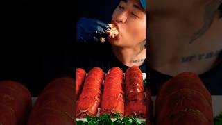 Lobstar tails in seafood boil sauce #shorts #mukbang #seafoodboil #lobster #youtubeshorts #trending