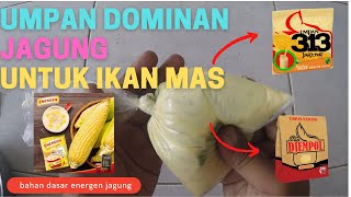 UMPAN MANCING IKAN MAS JAGUNG !! BAHAN DASAR ENERGEN JAGUNG !! UMPAN IKAN MAS MUDAH DICARI !! #16