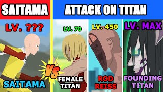 Saitama vs ALL Attack On Titans Level Challenge Rampage | Kaiju Animation