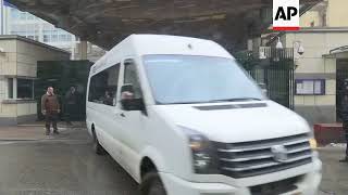 Expelled diplomats leave UK Embassy in Moscow