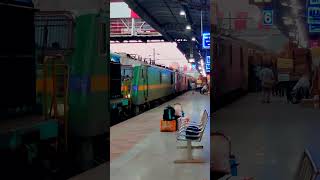 WDM-3a + WAG-9 + WAP-7 together | bhopal jn. #indianrailways #trains #shorts