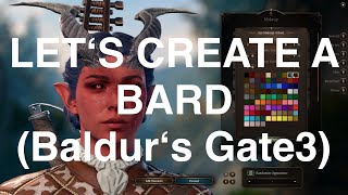 BaldursGate3 Character Creation Let's Play (female tiefling bard)