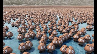 1.5 Million Goombas vs 15000 Super Marios Ultimate Epic Battle Simulator 2 UEBS 2