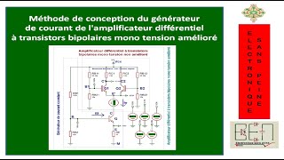 A 86 : Méthode de conception du générateur de courant de l'ampli différentiel mono tension amélioré