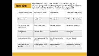 Speed Reading Course - Clumps As A Solution