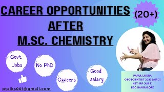 20+ Career opportunities after MSc Chemistry||Govt Jobs||No PhD||Officers||Good Salary||Life set||