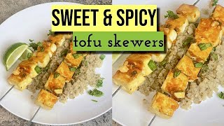 Sweet & Spicy Tofu Skewers! + Homemade Vegan Hot Honey | Pretty Brown Vegan