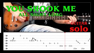 YOU SHOOK ME ALL NIGHT LONG - Guitar solo lesson with tabs(fast & slow) - ACDC