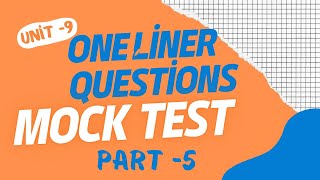 One liner Questions || UNIT -9 || Paper -1 || Mock Test ||NTA NET JRF mock test ,pyq