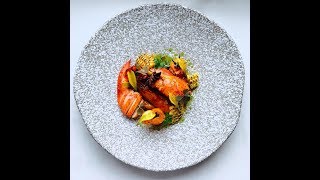 Plating up stewed lobster by Chef Jason Howard