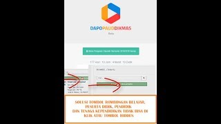 Solusi Tombol PTK, ROMBEL BARU, PESERTA DIDIK BARU Tidak Bisa di Klik (Hidden)  di Dapodik Online