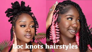 Loc knots hairstyles | Loc knots on soft locs