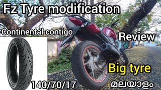 FZ Rear Tyre Modification | Continental Congtigo | Contigo 140/70/17 | Fz Tyre modification |