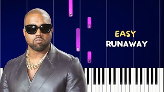 RUNAWAY - KANYE WEST | EASY piano tuto