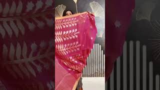 Pure Organic Lenin Pink Saree | Price 2850/- | For Bookings WhatsApp 9121006787