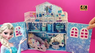 DIY Miniature cardboard House ❤️ Make Frozen Castle with bedroom, living room, bathroom, and piano