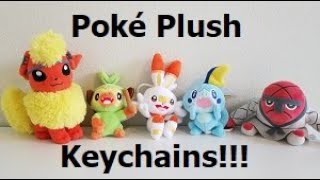 Pokémon Center Grookey, Scorbunny, and Sobble Poké Plush Keychains