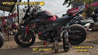 SC project VS Youshimora Exaust 💥| which one is best for Z800?🤔#superbike #kawasaki #kawasaki