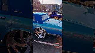 Nasty Blue Brougham Box Chevy Beatin hard Tuckin 26’s wit a mean lip 🔥