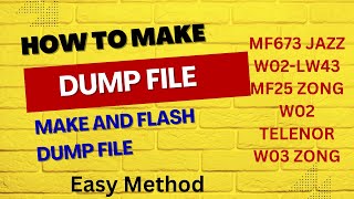 How to make dump of Mf673 #makedumpfile #flashdumpfile #Mf673 #w02