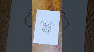 Cute Elephant drawing | Simple Elephant drawing #shorts #drawing