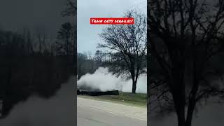 WATCH: TRAIN HITS SEMI-TRAILER AND GETS DELETED!