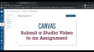 How to Submit a Studio Video to a Canvas Assignment