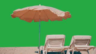 beach umbrella green screen video