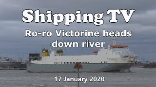 Ro-ro Victorine sails from the Thames, 17 January 2020