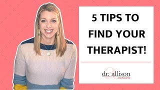 How to Find a Therapist